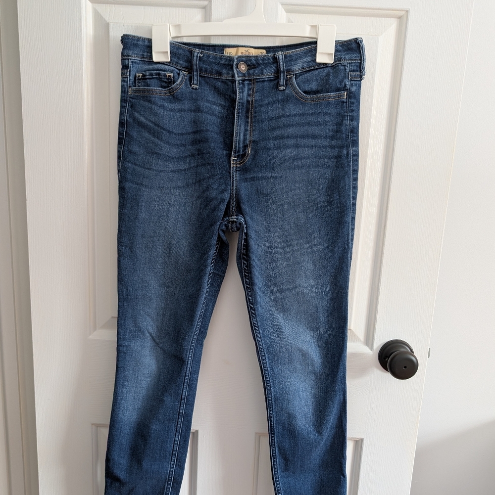 Hollister Women's Dark Blue Skinny Jeans High Rise 11 Regular